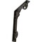Ekena Millwork Fleur De Lis Wrought Iron Bracket, (Single center brace), Antiqued Warm Sil 1 1/2"W x 7 1/2"D x 10"H BKTM01X07X10SFLAWS - alternate 1